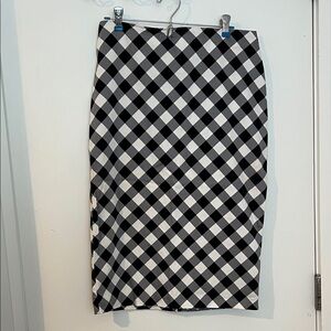 7th Avenue/NY&Co Black and White Plaid Pencil Skirt